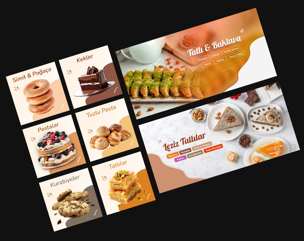 Pastane Slider Banner Tasarım Çalışması