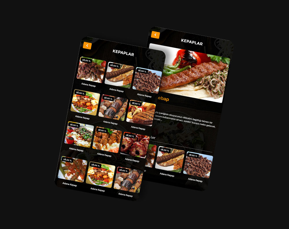 Restaurant QR Menü Mobil Menü Tasarımı