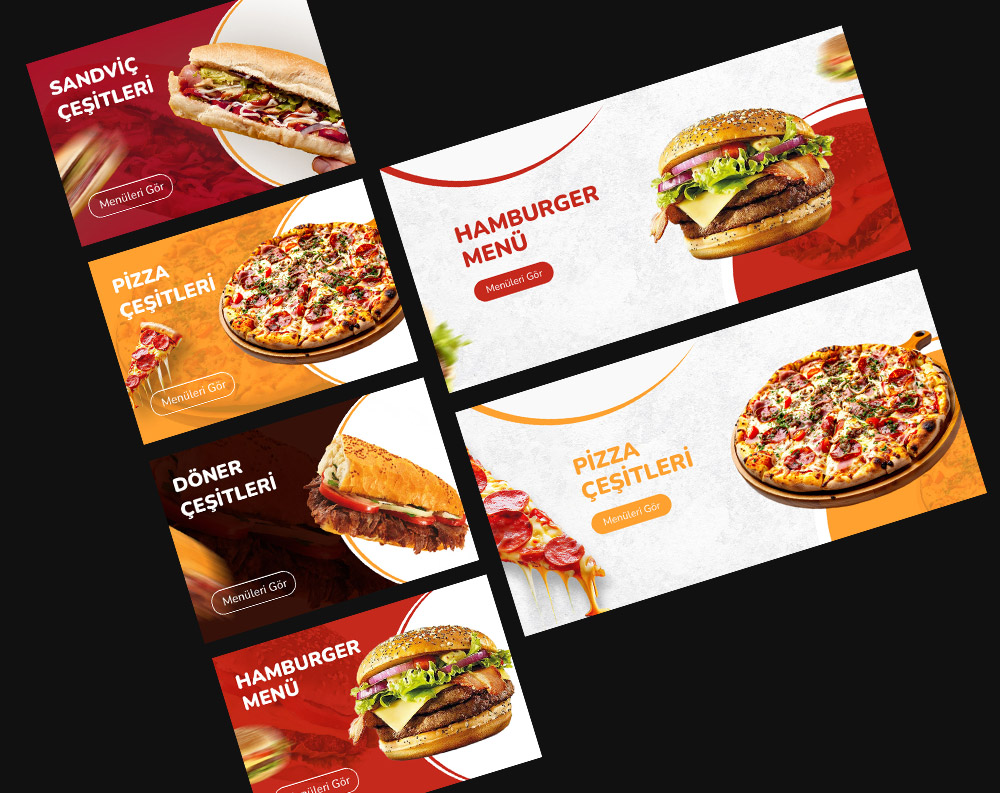 Fast Food Slider Banner Tasarım Çalışması