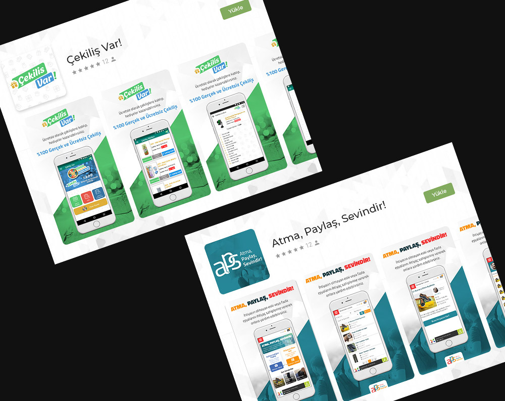 Google Play Uygulama Tanıtım Görsel Tasarım Çalışması