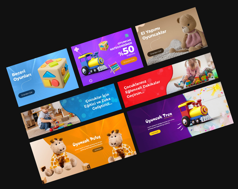 Oyuncak Slider Banner Tasarım Çalışması